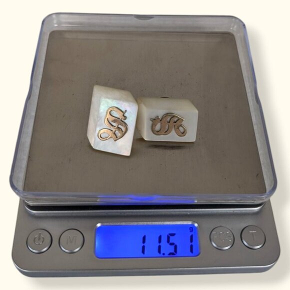 Antique Mother of Pearl "S" Cufflinks - Picture 7 of 7